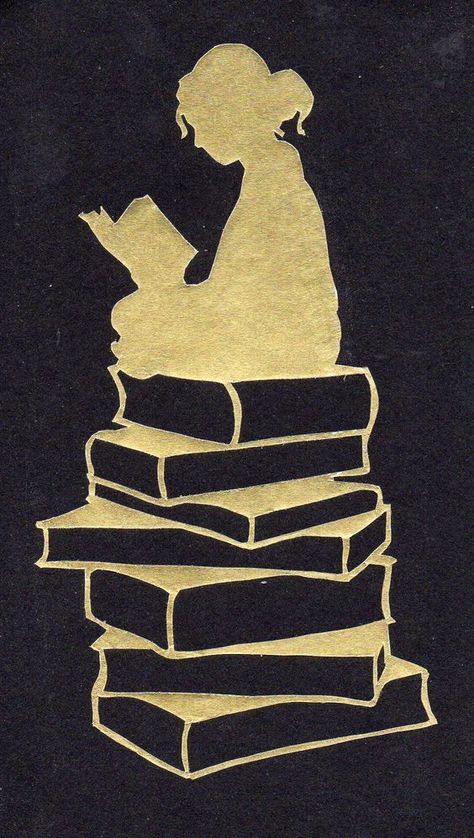 Book Lover Drawings, Book Worm Drawing, Book Aesthetic Wallpaper Dark, Girl Reading Drawing, Girl Reading Book Drawing, Reading Books Drawing, Stack Of Books Drawing, Reading A Book Drawing, Reading Silhouette