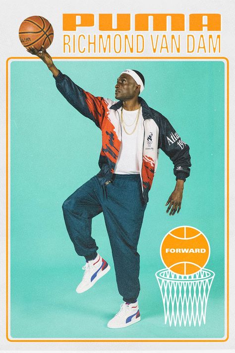 Puma Ralph Sampson, 90s Sport, Ralph Sampson, 90s Sports, Sports Design Inspiration, Player Card, Retro Sports, Retro Sport, Collectible Trading Cards