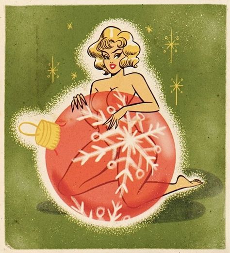 Christmas Pin Up Girl Vintage, Christmas Pinup Art, Vintage Christmas Pinup, Pin Up Christmas, Pinup Woman, Christmas Pinup, Christmas Pins, Christmas Cartoons, Christmas Drawing