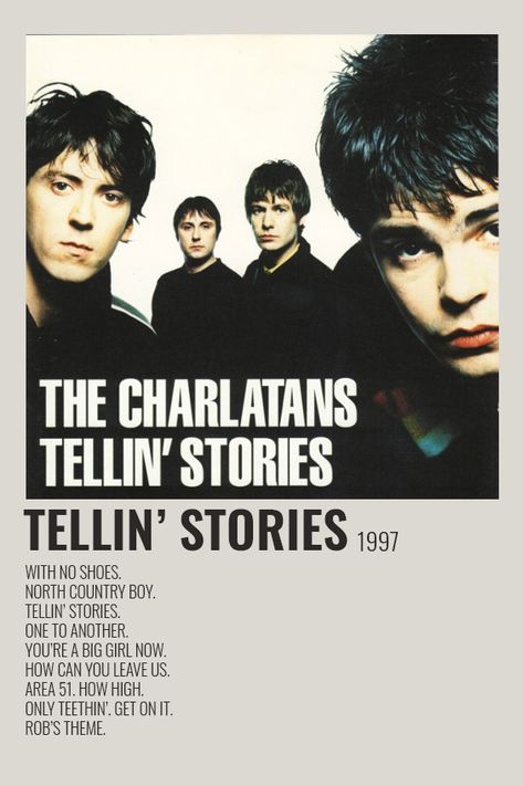 The Charlatans, Minimalist Music, Polaroid Poster, Kings Of Leon, North Country, Music Taste, Music Posters, Album Cover Design, Rock Stars