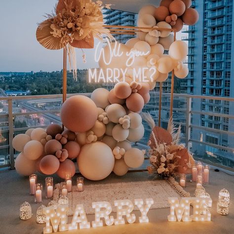 About this Rental: A Steveston Creative original, our very popular "Will you MARRY ME?" sign acts as a ideal backdrop to light up your proposal and get that perfect photo with you and your significant other. Size (approx.): Imperial: 38" W x 26" H Metric: 97cm W x 66cm H LED Neon Details: Colour: Warm white Backer: Material: Clear, semi-flexible Shape: Cut to letterMounting: 8mm pre-drilled holes for hanging or tying back to a grid/structure. Power Supply (provided as standard with each rental): Proposal Ideas Decoration, Propose Decoration, Marry Me Backdrop, Proposal Props, Proposal Set Up Ideas At Home, Proposal Ideas Hotel Room, Marry Me Decorations, Marry Me Sign, Fall Proposal Ideas Autumn