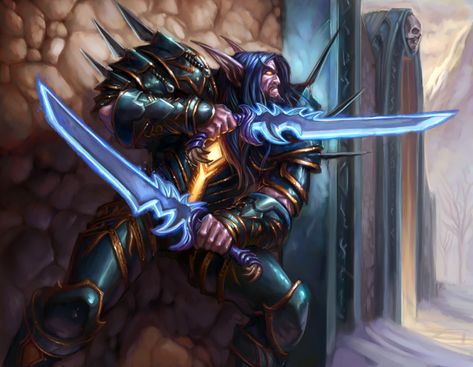 Myrodan Silversong TCG - Rogue races - Wowpedia - Your wiki guide to the World of Warcraft Wow Rogue, Elf Rogue, Night Elves, Race Night, World Of Warcraft Characters, Warcraft Characters, Characters Inspiration, Warcraft Art, Night Elf