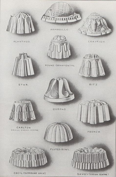 Jelly Moulds Ritz Hotel, Jelly Mould, Good Housekeeping, The Shape, Pattern Books, Jelly, Molding, Sculpture, Range