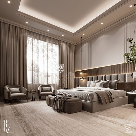 𝙉𝙚o-𝘾𝙡𝙖𝙨𝙨𝙞𝙘 𝙈𝙖𝙨𝙩𝙚𝙧𝙗𝙚�𝙙𝙧𝙤𝙤𝙢 on Behance Neo Classical Bedroom, Modern Classic Bedroom, Classical Bedroom, Bedroom Design Luxury, Ceiling Pop, Classic Bedroom Design, Bedroom Hacks, Big Bedrooms, Bedroom Cozy