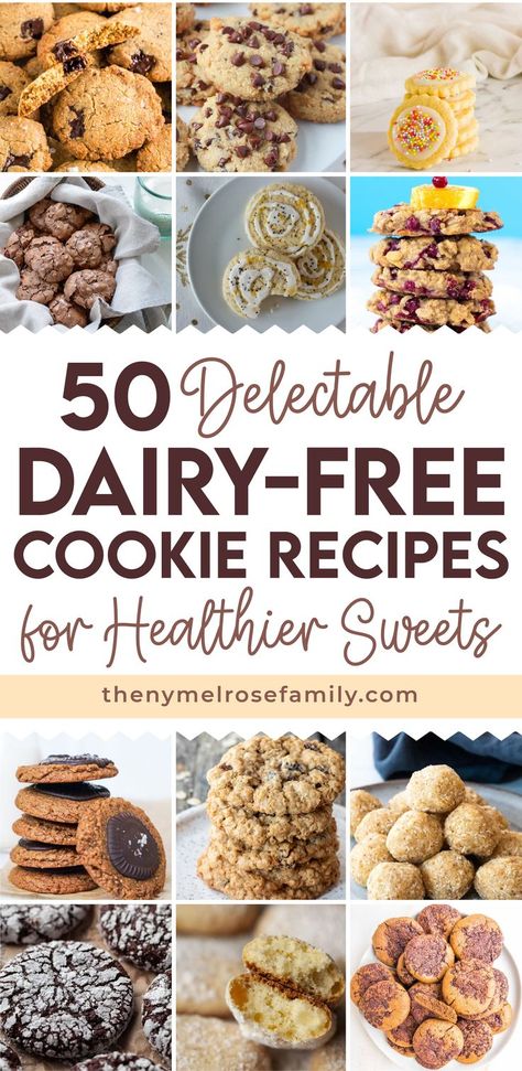 50 Delectable Dairy-Free Cookie Recipes for Healthier Sweets No Dairy Cookies Recipes, Non Dairy Treats, No Wheat No Dairy Recipes, Diary Free Cookies, Dairy Free Thanksgiving Dessert Recipes, Lactose Free Cookies Recipes, Dairy Gluten Free Cookies, No Dairy Cookies, Non Dairy Cookies Recipes