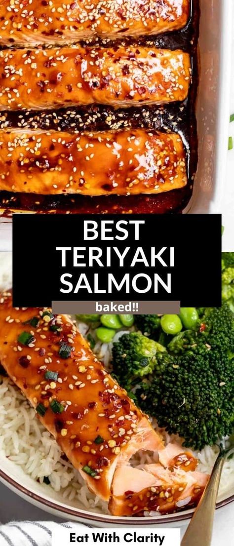 This baked teriyaki salmon is fresh, flavorful and so easy to make. This healthy baked salmon recipe is gluten free and ready in just 20 minutes. It's the perfect family favorite dinner. Teriyaki Salmon Baked, Salmon Recipes Oven, Baked Teriyaki Salmon, Salmon Teriyaki Recipe, Salmon Baked, Salmon Recipes Baked Healthy, Marinated Salmon, Easy Salmon Recipes, Favorite Dinner