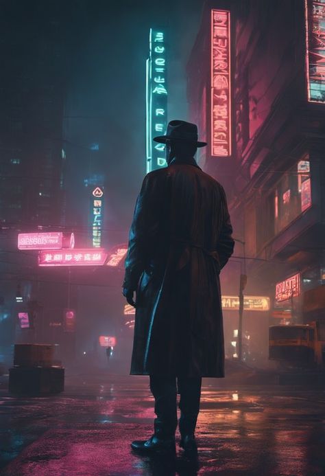 Cyber Detective Noir Check more at https://paintlyx.com/cyber-detective-noir/ Space Detective, Scifi Detective, Sci Fi Noir, Future Noir, 80s Detective, Futuristic Detective, Detective Noir, Cyberpunk Detective, Tech Noir