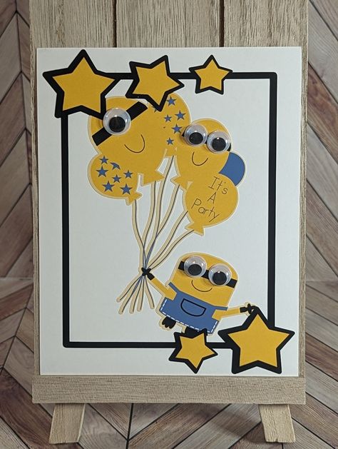 Birthday Cards Minion, Minion Bookmarks Handmade, Minion Party Invitations, Minion Birthday Card, One In A Minion Card, Minion Invitation, Old Birthday Cards, Minion Party, Birthday Cards For Boys