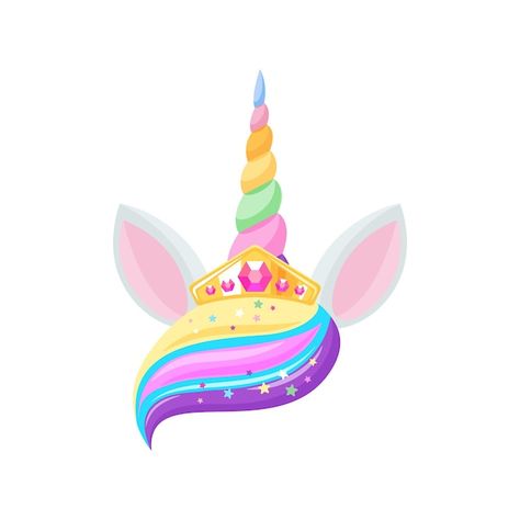 Unicorn Crown, Rainbow Cartoon, About Rainbow, Unicorn Head, Premium Vector, Bangs, Crown, Rainbow, Quick Saves