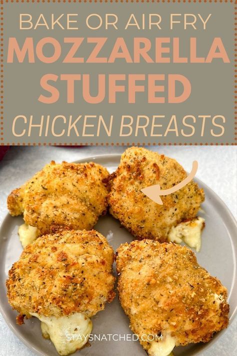 Mozz Stuffed Chicken, Baked Chicken And Mozzarella Recipes, Easy Mozzarella Chicken, Stuffed Chicken No Cream Cheese, Crazy Chicken Recipes, Stuffed Chicken Mozzarella, Baked Chicken With Mozzarella Cheese, Baked Stuffed Chicken Recipes, Chicken Stuffed Cream Cheese