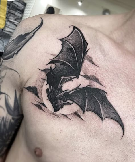 Bat Tattoo Ideas, Bats Tattoo, Rip Tattoos For Mom, Bat Tattoos, Bats Tattoo Design, Feminine Skull Tattoos, Tattoo Filler, Goth Tattoo, Bat Tattoo