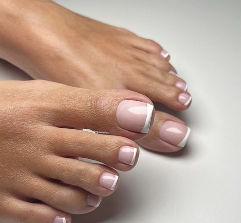 French Toe Nail Designs, Elegant Pedicure, Bridal Toe Nails, Bridal Pedicure, French Manicure Toes, Wedding Toe Nails, French Toe Nails, Wedding Toes, French Toes