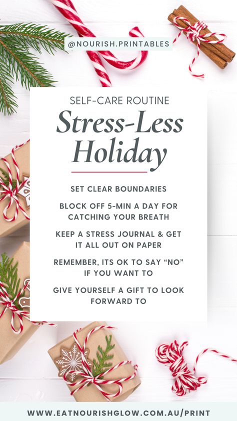 Self Care Tips: Stress-Less Over The Holidays | Try these simple self care ideas for coping with holiday stressors and how to practice more self care in your Life. Browse more on EatNourishGlow.com.au and our The Self Care Blog for women and mothers! Holiday Tips For Mental Health, Coping With Holiday Stressors, Christmas Self Care, Learn To Love Yourself, Holiday Tips, Holiday Prep, Self Care Ideas, Wellness Wednesday, Learning To Love Yourself