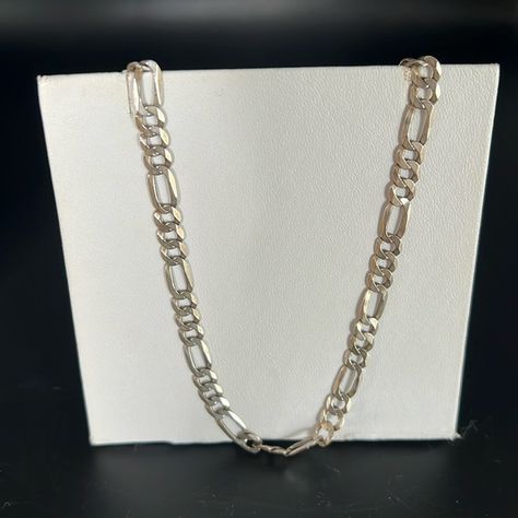 925 Figaro silver chain Diamond Charm, Silver Chain, Diamonds, Stamp, Chain, Silver, Fashion Tips, Clothes Design