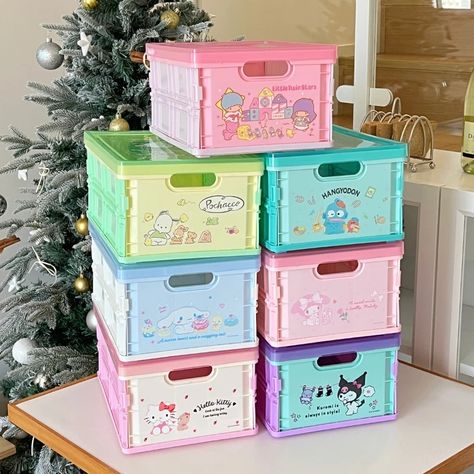 Smarter Shopping, Better Living! Aliexpress.com Sanrio Storage, Folding Storage Box, Kuromi Cinnamoroll, Cosmetics Storage, Folding Storage, Box Organizer, Desktop Storage, Cosmetic Storage, Storage Basket