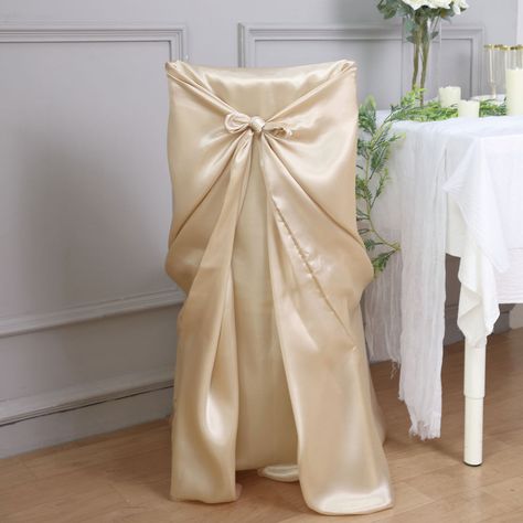 Folding Chair Covers, Banquet Chair Covers, Chair Covers Wedding, Chair Sashes, Dining Chair Slipcovers, Wedding Chairs, Satin Color, Chair Style, Satin Material