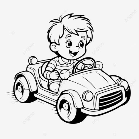 Game Kindergarten, Car Png, Black And White Vector, Kids Car, Black And White Cartoon, Cartoon Png, Boy Car, Cartoon Car, Kids Game