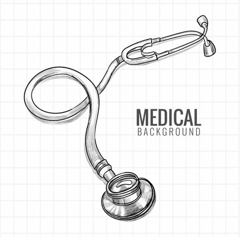 Hand draw medical stethoscope sketch des... | Free Vector #Freepik #freevector Stethoscope Drawing, Healthcare Background, Medical Stethoscope, Medical Drawings, Doctor Drawing, Nurse Tattoo, Medical Posters, Nurse Aesthetic, Medical Wallpaper