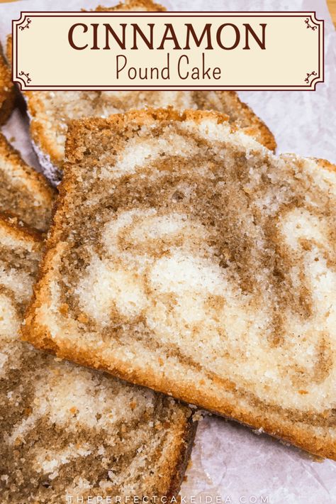 Cinnamon Swirl Pound Cake Cinnamon Sponge Cake, Cinnamon Swirl Pound Cake, Cinnamon Pound Cake Recipes, Snickerdoodle Pound Cake, Fall Pound Cake Recipes, Easy Pound Cake Recipes, Homemade Cinnamon Cake, Cinnamon Pound Cake, Cinnamon Cakes