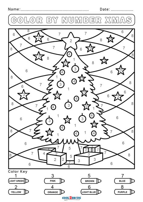 Free Color by Number Worksheets | Cool2bKids Color By Number For Kids, Activity Pages For Kids Free Printables, Number For Kids, Christmas Color By Number, Color By Number Printable, Christmas Coloring Sheets, Christmas Worksheets, Kids Coloring Pages, Christmas Kindergarten