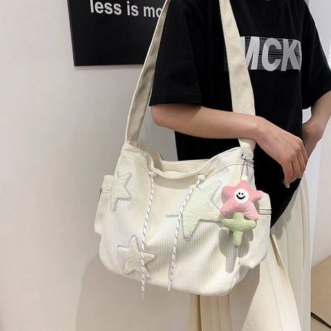 ˗ˏˋ ♡ ˎˊ˗ cute Star preppy shoulder bag ˗ˏˋ ♡ ˎˊ˗ Price- 999 + international shipping Custom- 80 Dm to order . . . . . #crossbodybag #star #aesthetic #bag #korean #onlineshopping #trending Bags For College Student, Bags For College, Tote Bags For College, Bag Y2k, Aesthetic Bags, Cute Star, College Bags, Stylish Shoulder Bag, Cute Stars