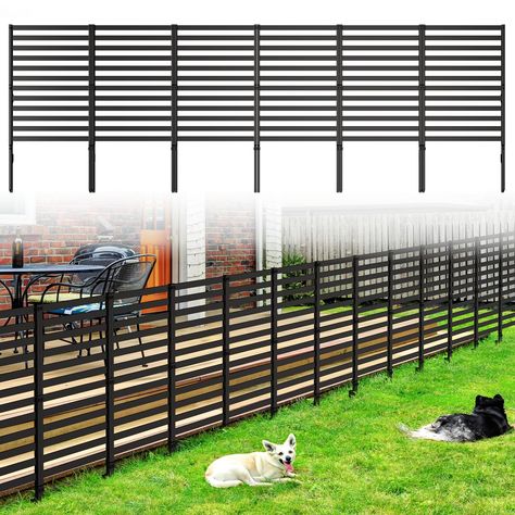 PRICES MAY VARY. 【Product Size】DOMYDEVM Classic metal fence panels individual piece dimensions are 16 inches wide and 22 inches high. Equipped with a total of 12 fence boards and 6 pairs of metal stake pins.The distance between the metal stake pins inserted into the ground and the ground can be adjusted according to your needs.These wire and no dig dog fence barrier can be extended into different shapes depending on the specific use of your path edge.Perfect for your beautiful garden.Note: Not s Fence Inside A Fence, Easy Front Yard Fence Ideas, Fencing Around Patio, Fence Alternatives For Dogs, Double Fence Ideas, Mobile Home Fence Ideas, Diy Easy Fence Ideas Cheap, Small Dog Fence Ideas, Fence For Dogs Backyards