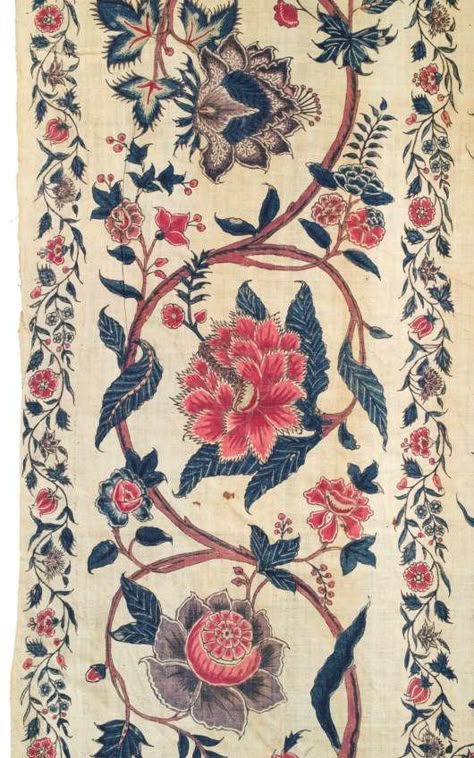 A FINE PALAMPORE Chintz Print, Indian Chintz, Mughal Motifs, Chintz Fabric, Persian Art Painting, Paisley Art, Indian Patterns, India First, Indian Prints