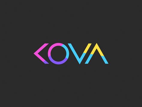 KOVA - logo design Color Logo Design, Bright Logo, Strong Logo, Pop Logo, Font Logotype, Dance Logo, Inspiration Logo Design, Desain Ui, Logo Minimalista