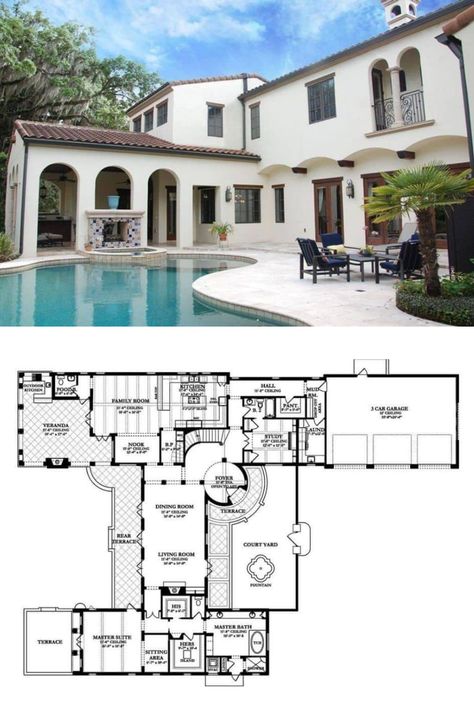 Spanish Bungalow Floor Plans, Spanish Revival Mansion, Spanish Colonial Homes Floor Plans, Spanish Style House Floor Plans, 2 Story Spanish House Plans, Two Story Spanish Style Homes, Spanish Mansion Floor Plans, Spanish Colonial Style Homes House Plans, 2 Story Home Floor Plans