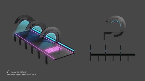 Cyberpunk Side bridge modular game design concept Cyberpunk Bridge, Futuristic Bridge, Cyberpunk Vehicles Art, Cyberpunk Car Concept Art, Miniature Futuristic City, Side Bridge, Cyberpunk Race Track, Bridge Game, Cyberpunk Flying Car