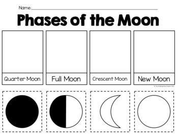 Moon Phases Preschool Activities, Moon Phases Lesson, Moon Phase Activities For Kids, Moon Activities For Preschool, Moon Phases For Kids, Moon Phases Worksheet, Pictures Of The Moon, Moon Phases Activities, Space Lesson Plans