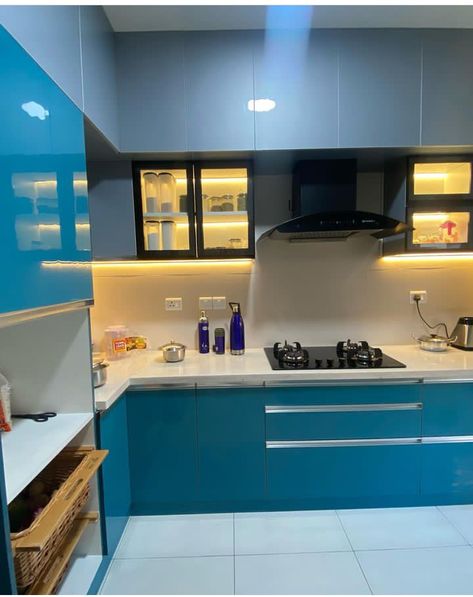 Small kitchen design idea | kitchen interior design | kitchen cabinets idea Kitchen Trolley Design, Latest Modular Kitchen Design, Kitchen Cabinetry Design, Small Modern Kitchens, Scandinavian Kitchen Design, Simple Kitchen Design, Kitchen Modular, Kitchen Cupboard Designs, Modular Kitchen Designs