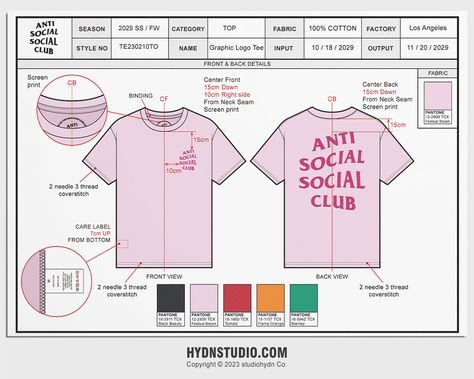 Anti Social Social Club T-shirt Reference Tech Pack :: Behance Quote T Shirt Design, Business Tshirt Design Ideas, T Shirt Ideas Design, Shirts Ideas Design, Digital Fashion Design, Shirt Design Ideas, Apparel Design Inspiration, Stussy Hoodie, Graphic Shirt Design