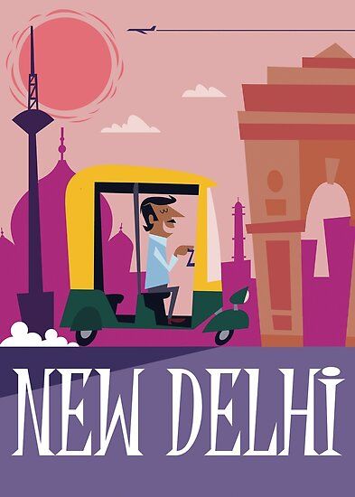 Delhi City, India Poster, Delhi Travel, Event Poster Design, Poster Stickers, Vintage Travel Posters, New Delhi, Travel Prints, Art And Technology