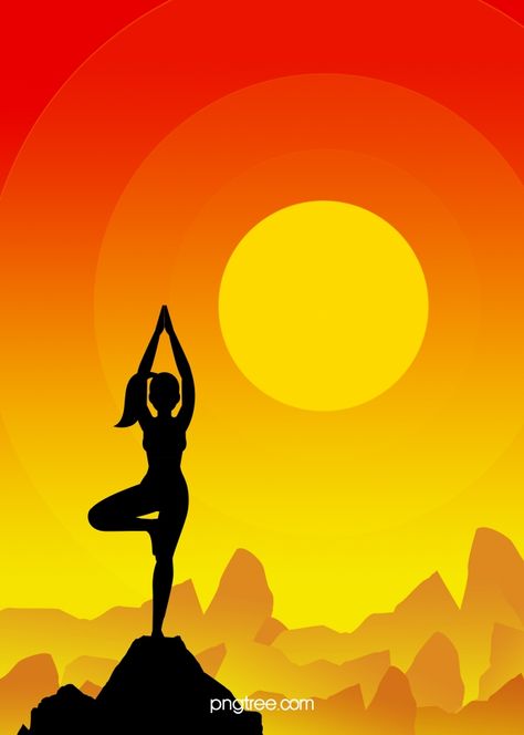 Yoga,motion,Figure silhouette,Setting sun,background,Mountaintop,Sunset,Silhouette,outdoor Yoga Images Art, Yoga Poster Design, Yoga Art Painting, Figure Silhouette, Yoga Background, Character Silhouette, Yoga Painting, Yoga Cartoon, Silhouette Background