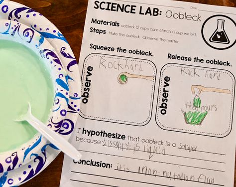 2nd Grade Matter Science Labs - Firstgraderoundup Teaching Matter, Matter Experiments, Bartholomew And The Oobleck, Matter Lessons, Changes In Matter, Matter Unit, Matter Activities, Sensory Details, Properties Of Matter