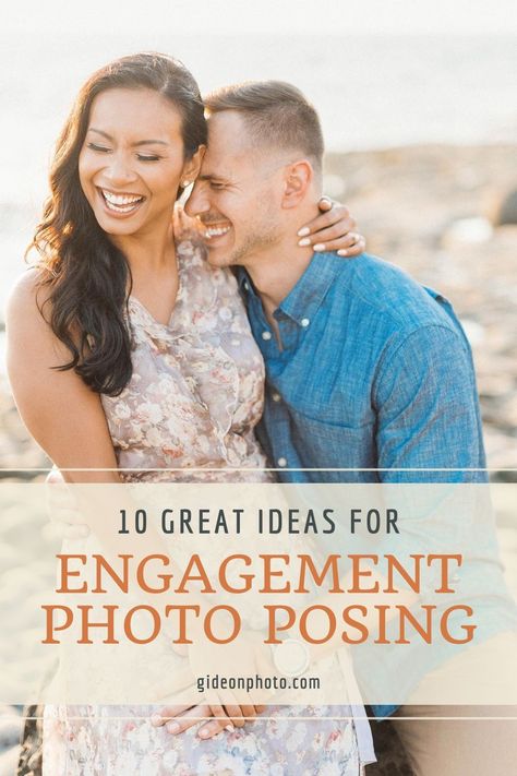 Photography Poses For Engagement, Engagement Photoshoot Tips, Posing For Couples Photography, Tips For Engagement Pictures, Engagement Photo Editing, Take Your Own Engagement Photos, Engagement Photo Color Coordination, Engagement Photo Poses Short Guy, Cute Engagement Poses