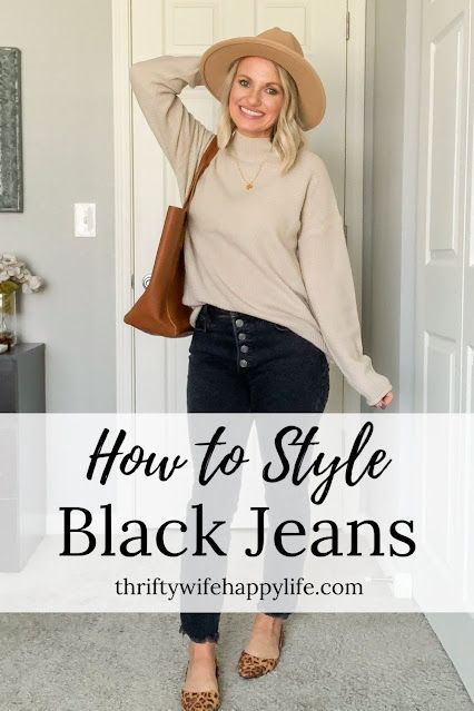 Black Pants And Jean Shirt Outfit, Black Jeans With Sweater Outfit, Black Jeans Outfit Winter Work, Black Jeans Outfit Ideas For Women, Tops To Wear With Black Jeans, Black Wash Denim Jeans Outfit, How To Style Black Straight Leg Jeans, Casual Black Jeans Outfits For Women, Black Jeans Outfit Fall 2024