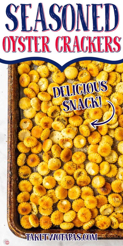 Oyster Cracker Snack Mix, Oyster Cracker Snack, Oyster Cracker, Oyster Crackers Recipe, Seasoned Oyster Crackers, Ranch Oyster Crackers, Ranch Crackers, Seasoned Crackers, Oyster Crackers