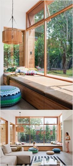 Australian Farmhouse, Floor Seating Living Room, Window Bench Seat, Bedroom Built Ins, Window Seat Design, Wide Window, Storage Bench Seating, Large Bedrooms, Window Benches