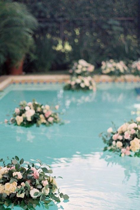 33 Pool Decor Ideas For Your Backyard Wedding ❤ wedding pool party decoration ideas floating greenery and flowers creamy yellow and pink roses leilabrewster #weddingforward #wedding #bride #weddingdecor #weddingpoolpartydecorationideas Pool Party Decoration Ideas, Wedding Pool Party Decorations, Backyard Wedding Pool, Wedding Pool Party, Party Decoration Ideas, Pool Party Decorations, Pool Decor, Wedding Forward, Backyard Wedding