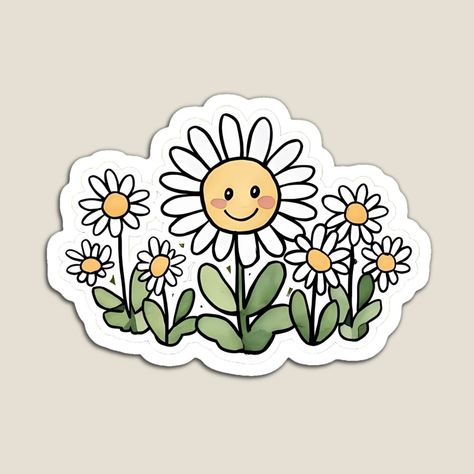 Get my art printed on awesome products. Support me at Redbubble #RBandME: https://www.redbubble.com/i/magnet/Smiling-Daisy-Family-Watercolor-Art-by-mzaigha/162878505.TBCTK?asc=u Family Watercolor, Happy Flowers, Large Flowers, Watercolor Illustration, Colorful Prints, Watercolor Art, Cool Art, Gifts For Friends, My Art