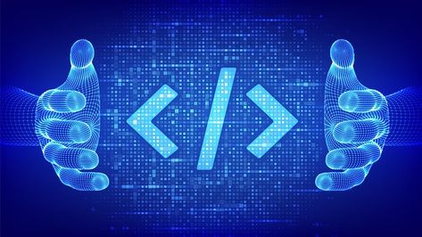 Programming code coding or hacker sign p... | Premium Vector #Freepik #vector #code #programming-code #developer-background #html-code Matrix Background, Html Code, Programming Code, Binary Code, Wireframe, Iconic Photos, Vector Photo, Matrix, Premium Vector