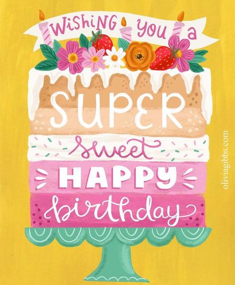 Happy Birthday Illustration, Happy Birthday Grandma, Happy Birthday Woman, Beyond Grateful, Happy Birthday Art, Cute Happy Birthday, Birthday Wishes For Friend, Birthday Illustration, Happy Birthday Girls