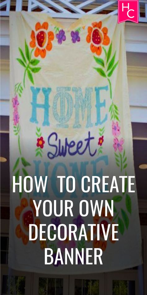 How to Create Your Own Decorative Banner | Decor | Banner | Sorority | Diy Banner Sign, Sorority Recruitment Banners, Sorority Banner Ideas, Sorority Diy, Parade Banner, Welcome Back Banner, Make Your Own Banner, Sorority Themes, Sorority Art