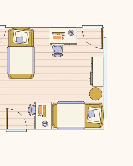 Shared Kids Rooms: Making a Multiple Bed Layout Work | Apartment Therapy Small Room Sharing Ideas Sibling, Best Bedroom Layout, Shared Kids Rooms, Sibling Bedroom, Small Shared Bedroom, Small Room Layouts, Bed Layout, Traditional Layout, Sibling Room