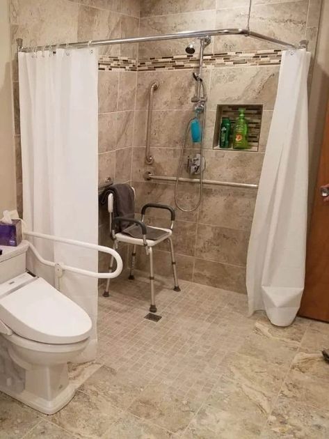 Disabled Bathroom Ideas Roll In Showers, Disabled Bathroom Ideas, Wheelchair Bathroom, Wheelchair Accessible Bathroom, Universal Design Bathroom, Mom Bathroom, Accessible Bathrooms, Shower Wheelchair, Accessibility Design