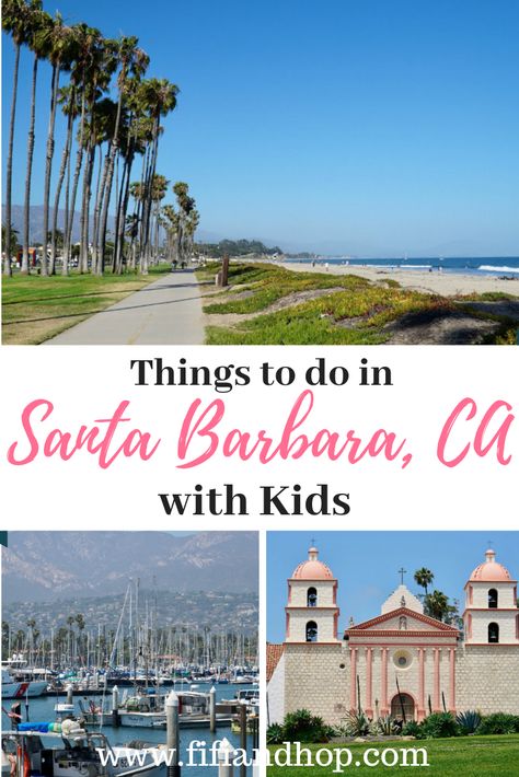 Santa Barbara with Kids | Santa Barbara is one of California's most beautiful cities, set in between the coast and the Santa Ynez mountains. Here are the best things to do. #Santabarbara #thingstodoinSantaBarbarawithkids #familyvacation #familytravel #travelwithkids #california #Californiawithkids Santa Barbara Mission, Downtown Santa Barbara, Santa Barbara Courthouse, Santa Barbara California, Usa Travel Guide, Free Things To Do, Wine Tour, United States Travel, North America Travel