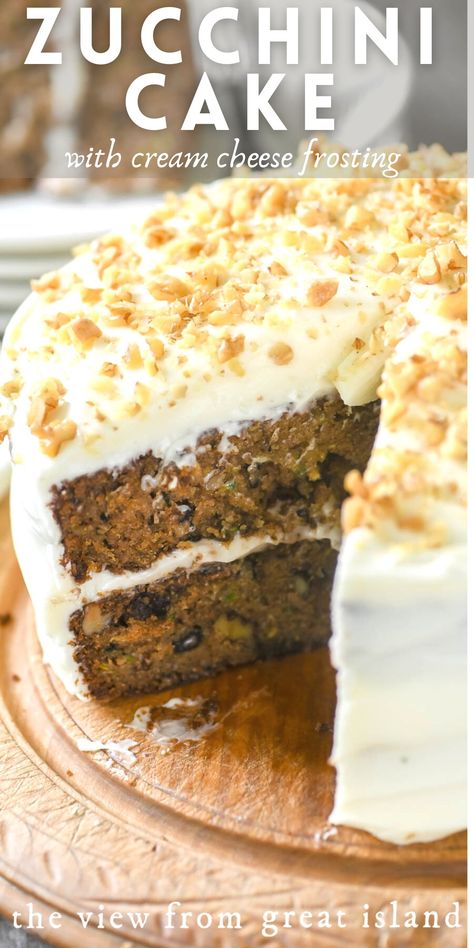 My zucchini cake with cream cheese frosting is an epic layer cake for birthdays and special meals. Packed with shredded zucchini, toasty walnuts, and a hint of cinnamon, this cake is a crowd pleaser! Moist Chocolate Zucchini Cake, Zucchini Cakes Recipe, Cake Design Ideas, Special Meals, Chocolate Zucchini Cake, Cake Mug, Cake With Cream Cheese Frosting, Zucchini Cake, Shredded Zucchini