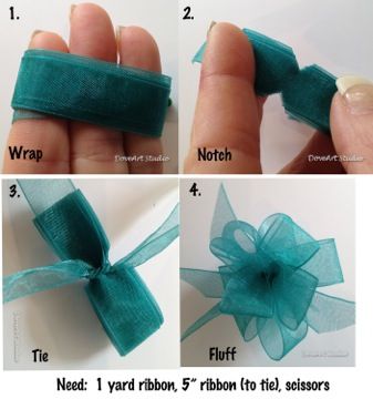 BOW INSTRUCTIONS:  Wrap 1 yard of ribbon around 3 fingers evenly cut little notched in the center and wrap a 5″ ribbon around notched area and tie in knot.  separate the looped ends and slightly twist. Jul Diy, Make A Bow, Diy Bows, Bow Tutorial, Diy Ribbon, Ribbon Crafts, Diy Bow, Ribbon Flowers, Ribbon Bow